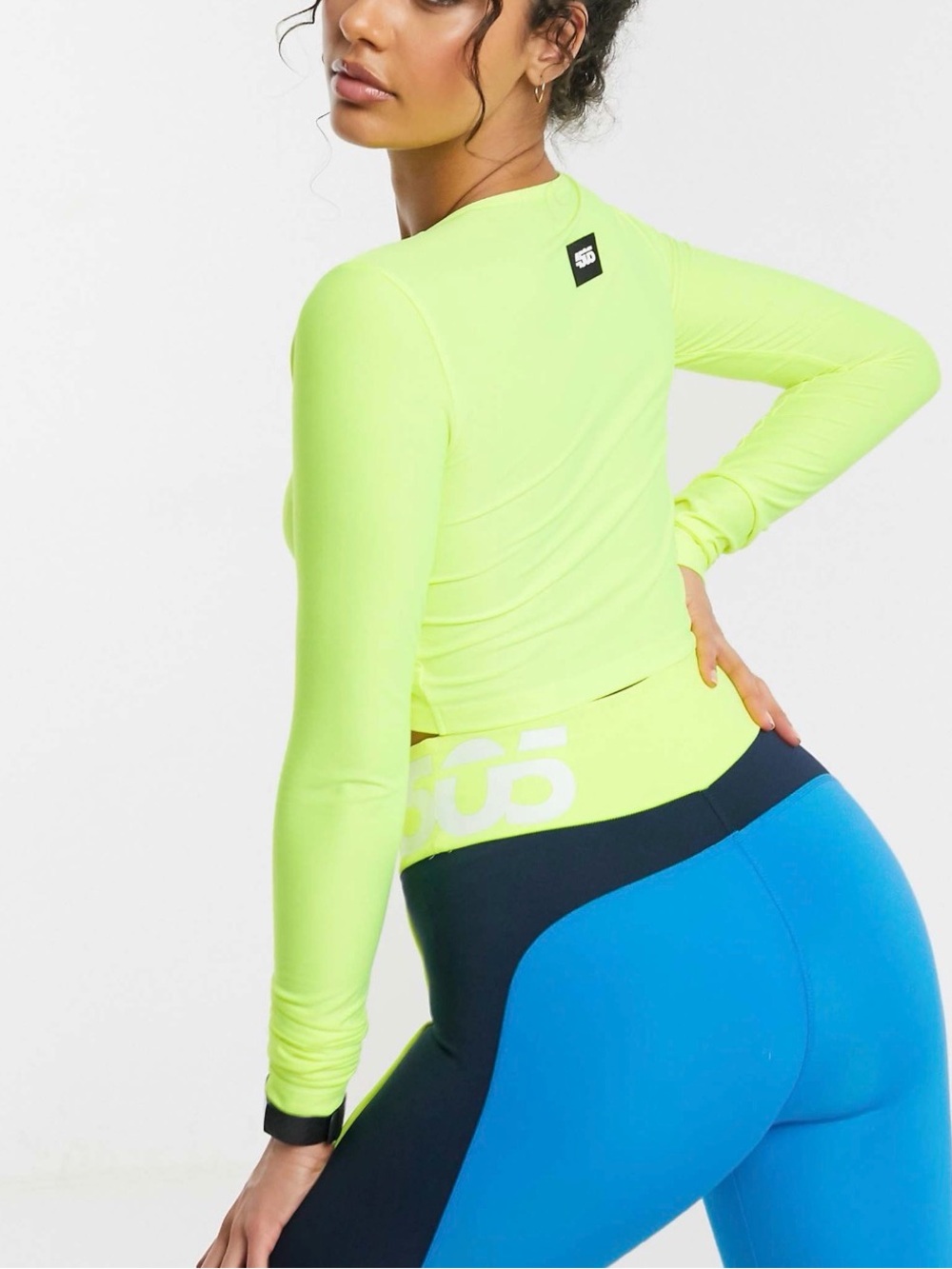 ASOS 4505 long sleeve twist front top in neon - Picture 2 of 11